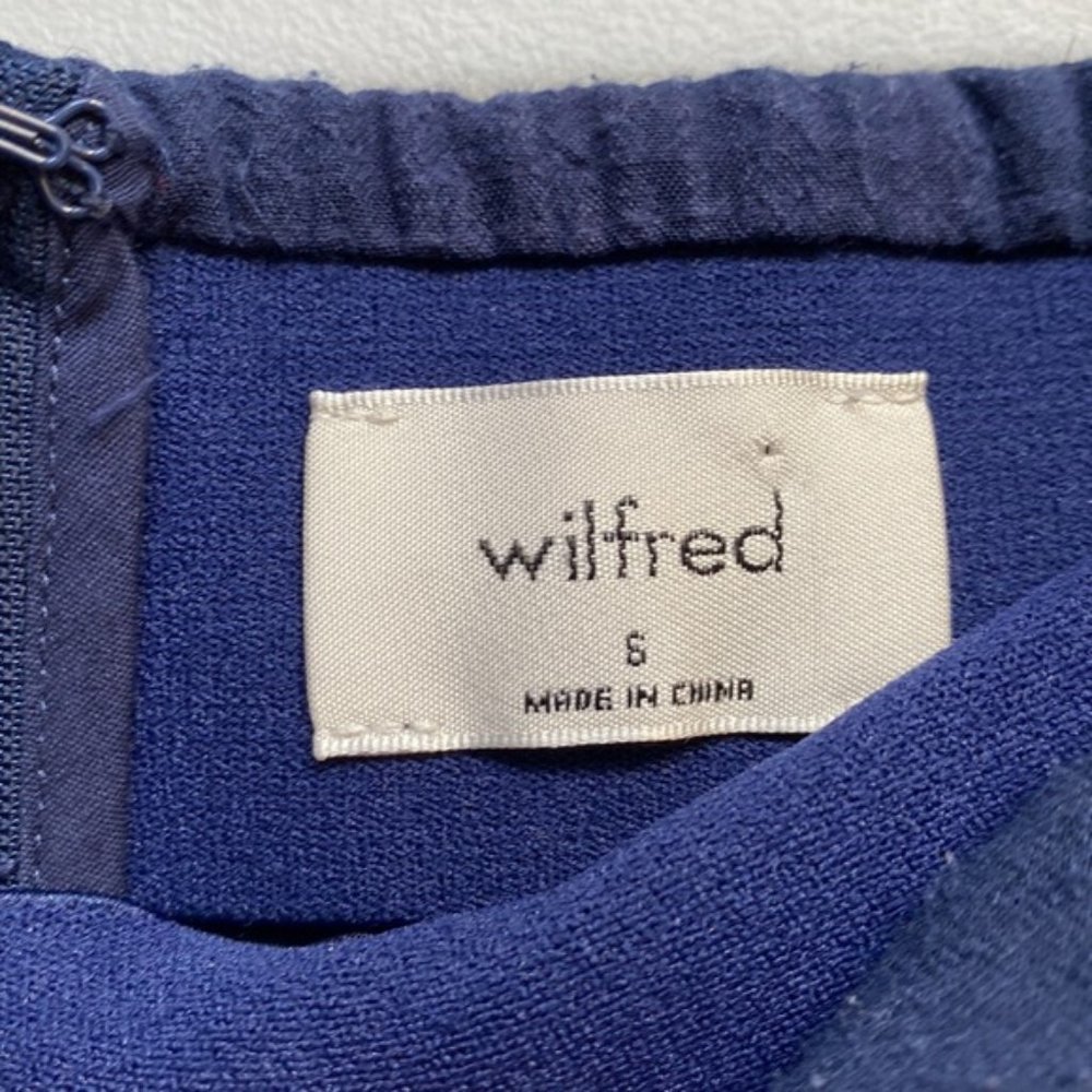 Aritzia Wilfred Navy Pursuit Faux Wrap Mini Skirt Size S - Picture 7 of 9